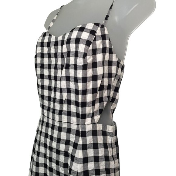 Harshman Luiza Gingham Cutout Midi Dress XS NWT - Picture 5 of 7
